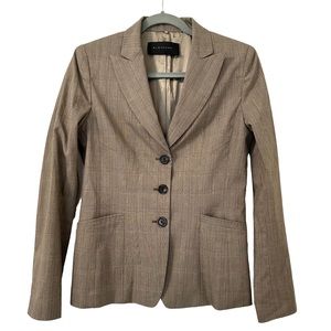 Elie Tahari‎ Women’s Brown & Tan Modern Corpcore Plaid Blazer Sz 6